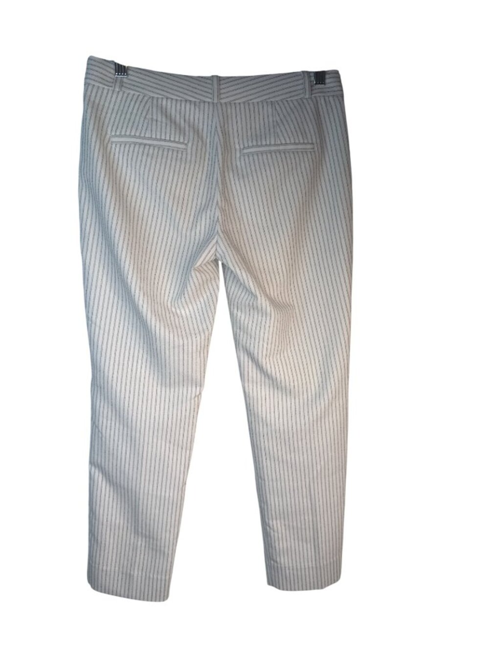 Banana Republic Avery Petite 00 White Striped Crop Pants With Pockets - Picture 3 of 14